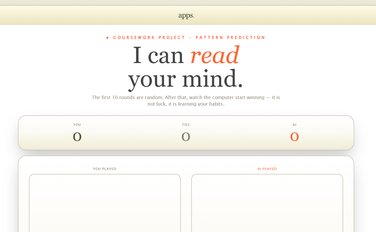 Rock Paper Scissors Mind Reader