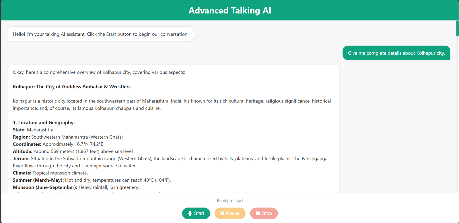 Talking AI Agent